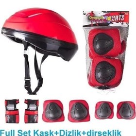 Resim Bisiklet Scooter Kaykay İçin Kask Dizlik Dirseklik Koruyucu Set TAM 7 Parça 