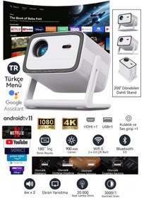 Resim Wanbo Vali 1 900 ANSI Lümen Android TV Dahili Stand Projeksiyon Cihazı 