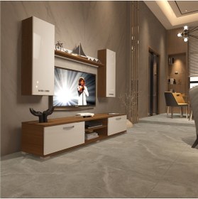 Resim Decoraktiv Eko 5d Mdf Dvd Tv Ünitesi Tv Sehpası - Ceviz - Beyaz 