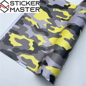 Resim Kamuflaj Kaplama Folyosu | Arctic Snow ve Black Camo Araç ve Laptop Vinili - Sarı Camo / 50X152 CM 