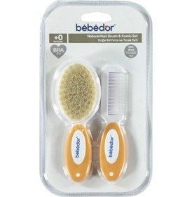 Resim Bebedor Doğal Kıl Fırça Tarak Seti Turuncu 