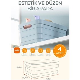 Resim Vienev 4'lü 10,8 Litre Saklama Kutusu Bej Bej 