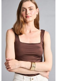Resim Defacto Kare Yaka Kahverengi Bodysuit H3888ax26smbn341 Kahve-bn341 