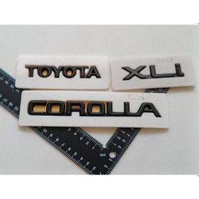 Resim Efsane Kasa Uyumlu Toyota-corolla-xli Piano Black Bagaj Yazısı Seti 3'lü 3m 3d Abs 