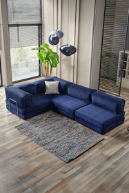 Resim Doqu Home Living Fonksiyonel Köşe Koltuk Cosmo Lacivert 
