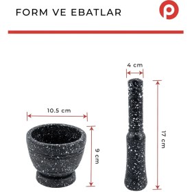 Resim Pazarika Pratik Plastik Sarımsak Ezeceği ve Havan Seti - Mutfak Tipi Sarımsak Ezici Ezme Aparatı - Antrasit 