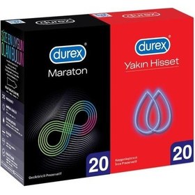 Resim Durex Maraton Prezervatif 20'li + Yakın Hisset Prezervatif 20'li 