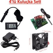 Resim Saatbasikargo-4'Lü Kuluçka Makinesi Seti, Dijital Zamanlayıcı Kuluçka Termostat 