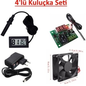 Resim Saatbasikargo-4'Lü Kuluçka Makinesi Seti, Dijital Zamanlayıcı Kuluçka Termostat 