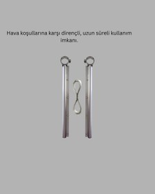 Resim Mey İthalat Kare Küpeşte Uyumlu Balkon Çamaşır Askısı 25x60 Cm Beyaz Pratik 