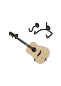 Resim Pazly Bölünmüş Gitar Eğimli Askı, Duvar Tipi Gitar Standı, Akustik Gitar Kancası Çivili 