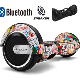 Resim Citymate Smart Balance Elektrikli Kaykay Hoverboard Çanta Hediyeli Bluetooth Hoparlörlü Desenli 