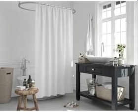 Resim Tropik Home Duş Perdesi Seti, 12 Adet C Halka Hediyeli Banyo Perdesi-banyo Duş Perdeleri-banyo Aksesuarları Beyaz 