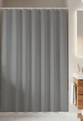 Resim Tropikhome Gri Düz Banyo Perdesi 180x200cm Duş Perdesi Modern Düz Gri Duşakabin Perdesi 