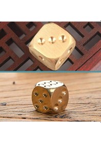 Resim Omeniv 1 Adet Som Pirinç Ağır Zar Tavla Barbut Zarı 1.5cm 