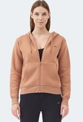 Resim Slazenger MILIO I Kadın Fermuarlı Kapüşonlu Cepli Camel Sweatshirt 