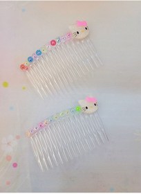 Resim GÜLPEŞE 2 Adet Hello Kitty Şeffaf Tarak Toka Lmr1120 