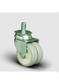 Resim ET05ZKC50 Oynak Civatalı Çiftli PVC Tekerlek Çap:50 Sanayi 