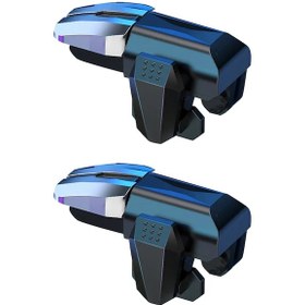 Resim B-g21 Gamepad Joystick Cep Telefonu Oyunu Tetik 6-parmak Amaç Çekim L1 R1 Anahtar Düğmesi Telefon Android Için Pubg Oyun Denetleyicisi 