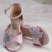 Resim Kız Çocuk Topuklu Ayakkabı Pembe Kelebek 