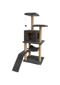 Resim Reyo Pet S9 Kedi Tırmalama Kulesi Platformlu 124 Cm Antrasit 