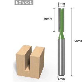 Resim 2Liyao 6X5X20 Tek Çift Flüt Düz Bit 6mm 1/4 "shank Freze Ahşap Için Kesici Tungsten Karbür Yönlendirici Bit Ağaç Işleme Kesme Aletleri (Yurt Dışından) 
