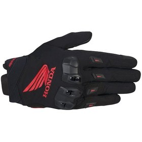 Resim Alpinestars Honda Sp X 3 Korumalı Motosiklet Eldiveni Siyah Kırmızı 