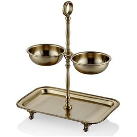Resim Lamedore Black Pearl Sade Altı Dikdörtgen Gold Sunum Tabağı 25x11x31 Cm Altın 