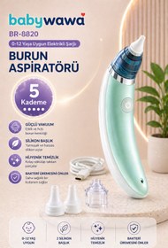 Resim babywawa BR-8820 0-12 Yaş Şarjlı Bebek Burun Aspiratörü - 5 Kademe Güçlü Vakum 