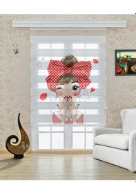 Resim Perdecizade Enxboy Öpücük Kız Dijital Baskılı Zebra Perde-cocuk Odası-stor Perde Renkli 