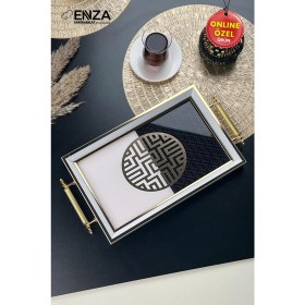 Resim Mint Beyaz Çay Kahve Kahvaltılık ve Sunum Tepsisi 