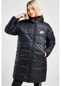 Resim Nike Therma Fit Repel Synthetic Fill Parka Kadın Uzun Midi Kapüşonlu Mont Siyah 