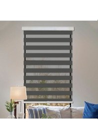 Resim Kidmex Antrasit Bambu Zebra Stor Güneşlik Perde 