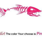 Resim Pembe-28cmx95cm-sol-büyük Balık Kılçığı lar Tekne Vücut Cruise Etiket Duvar Vinil Kapakları Gemi Etike 