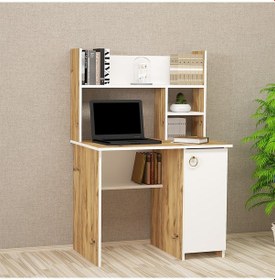 Resim Kalenderdekor1 Kalender Dekor Lucas 90 Cm Çalışma Masası Lc02 Beyaz - Meşe 