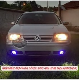 Resim Vw Bora 1998-2006 Uyumlu Mercekli Angel Sis Farı Metal 76 Mm Turuncu Halkalı Gündüz Farı 2 Adet 