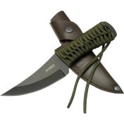 Resim Kuzgun Ticaret Crkt Scrub Fixed 2712 Bk Siyah Kamp / Outdoor Bıçak 22,5cm - Ipli Sap, Deri Kılıflı - Lisinya 