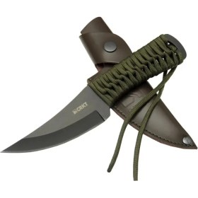 Resim Kuzgun Ticaret Crkt Scrub Fixed 2712 Bk Siyah Kamp / Outdoor Bıçak 22,5cm - Ipli Sap, Deri Kılıflı - Lisinya 