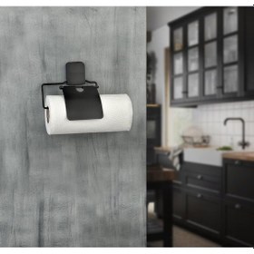 Resim Yapışkanlı Kağıt Rulo Havluluk Peçetelik Havlu Kağıtlık Mat Siyah Banyo Mutfak Düzenleyici 