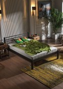 Resim Unimet Asos-s Çift Kişilik Ferforje Metal Karyola-siyah (AHŞAP LATALI) 