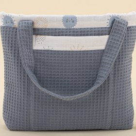 Resim Bebek Bakım Çantası - Açık İndigo Petek - Mavi Güneş 