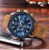 Resim Fochsia Benyar Erkek Kol Saati Analog Kuvars Kronograf Çelik Kordon Gümüş Mavi Diğer 