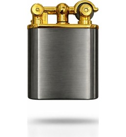 Resim Premium Serisi Lüks Özel Tasarım Metal Gövde Vintage Çakmak-özel Çakmak Kutusu Gri 