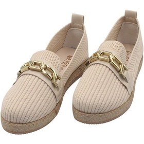 Resim Celira Bej Triko Tokalı Kadın Günlük Babet Ayakkabı Bej 