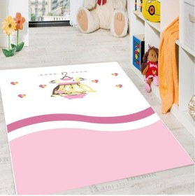 Resim Halıportalı Üç Boyutlu Çocuk Odası Halısı I-B-416 Pembe - Beyaz 