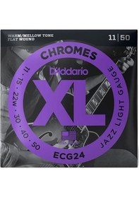 Resim D'addario Ecg24 Chromes Flat Wound Elektro Gitar Teli 11-50 