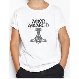 Resim Amon Amarth Mjolnir Beyaz Çocuk Tişört Beyaz 