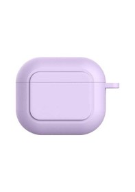 Resim Ally Apple Uyumlu AirPods 3 için Kancalı Ultra İnce Silikon Kulaklık Kılıfı Mor 