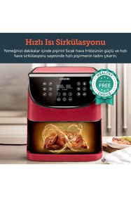 Resim COSORI Sıcak Hava Fritözü Xxl Yağsız, 5,5 Lt 1700 W Kırmızı 