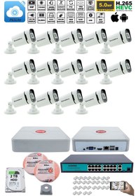 Resim 14 Kameralı Güvenlik Ip Kamera Seti - 4mp Dış Mekan Kdj-14s-4w-p-ıp-v0 